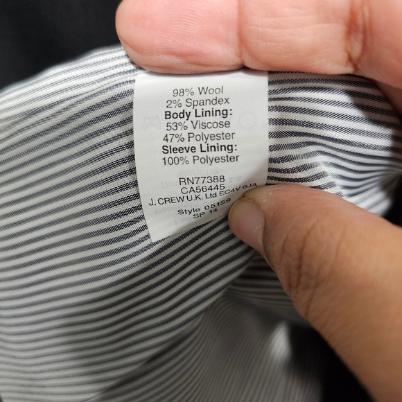 J. CREW Schoolboy Blazer in Black Wool with Gold Buttons Size 12P Preppy Office - Picture 6 of 11